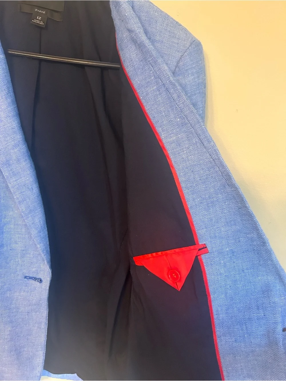 J. Crew Parke Light Blue Linen Tailored Blazer